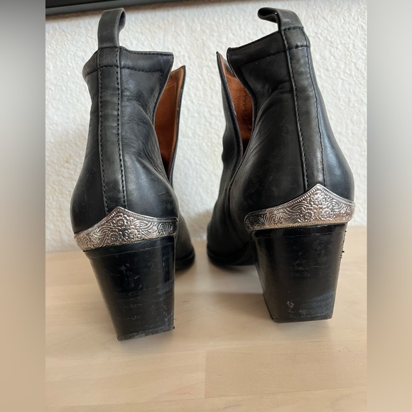 Jeffrey Campbell Black Heeled Boots with Silver Accents - Picture 6 of 13
